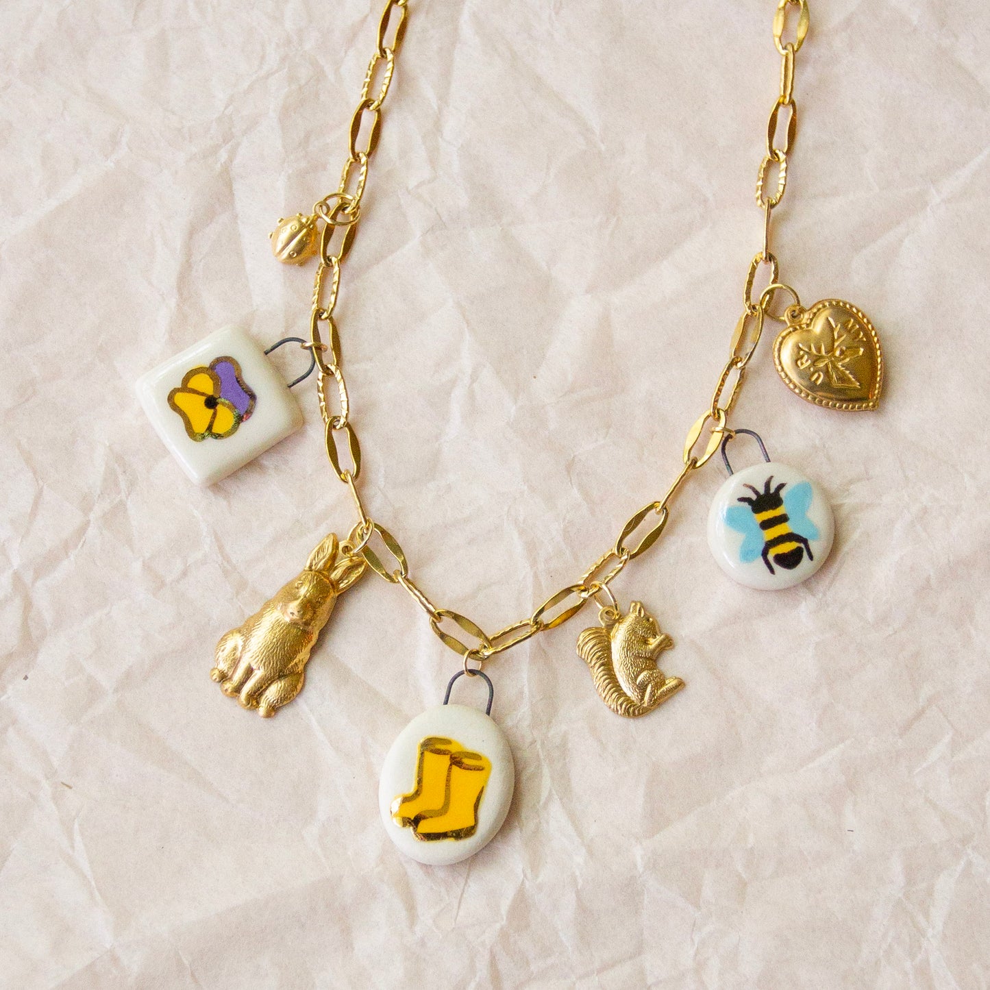 Yellow Rainboots Charm Necklace