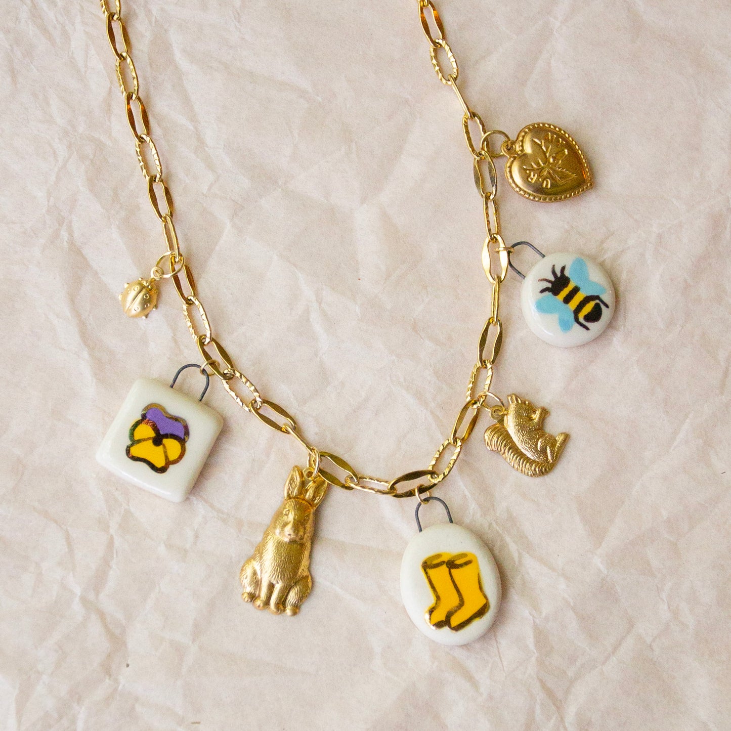 Yellow Rainboots Charm Necklace