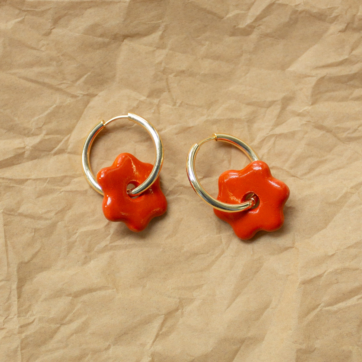 Daisy Hoops - Rust