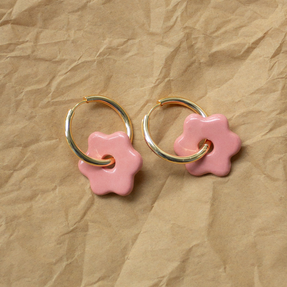 Daisy Hoops - Pink