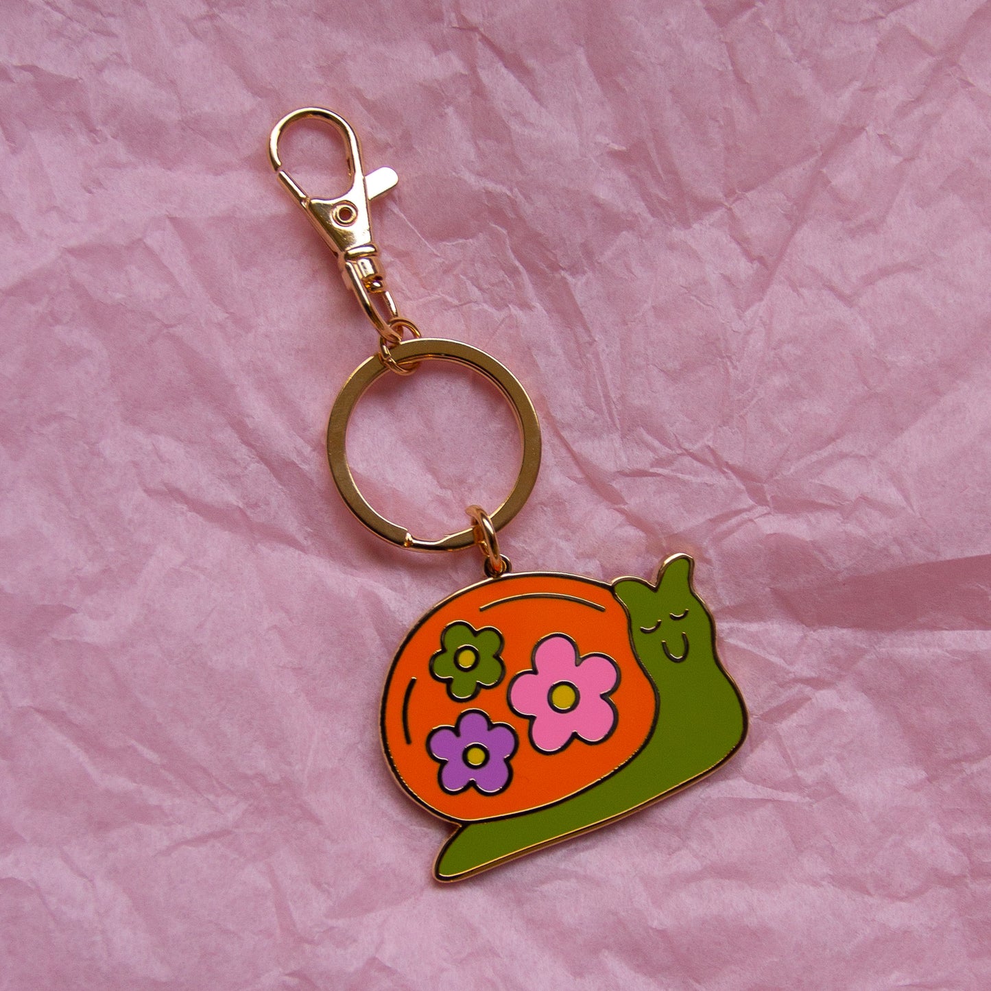 Snail Enamel Keychain