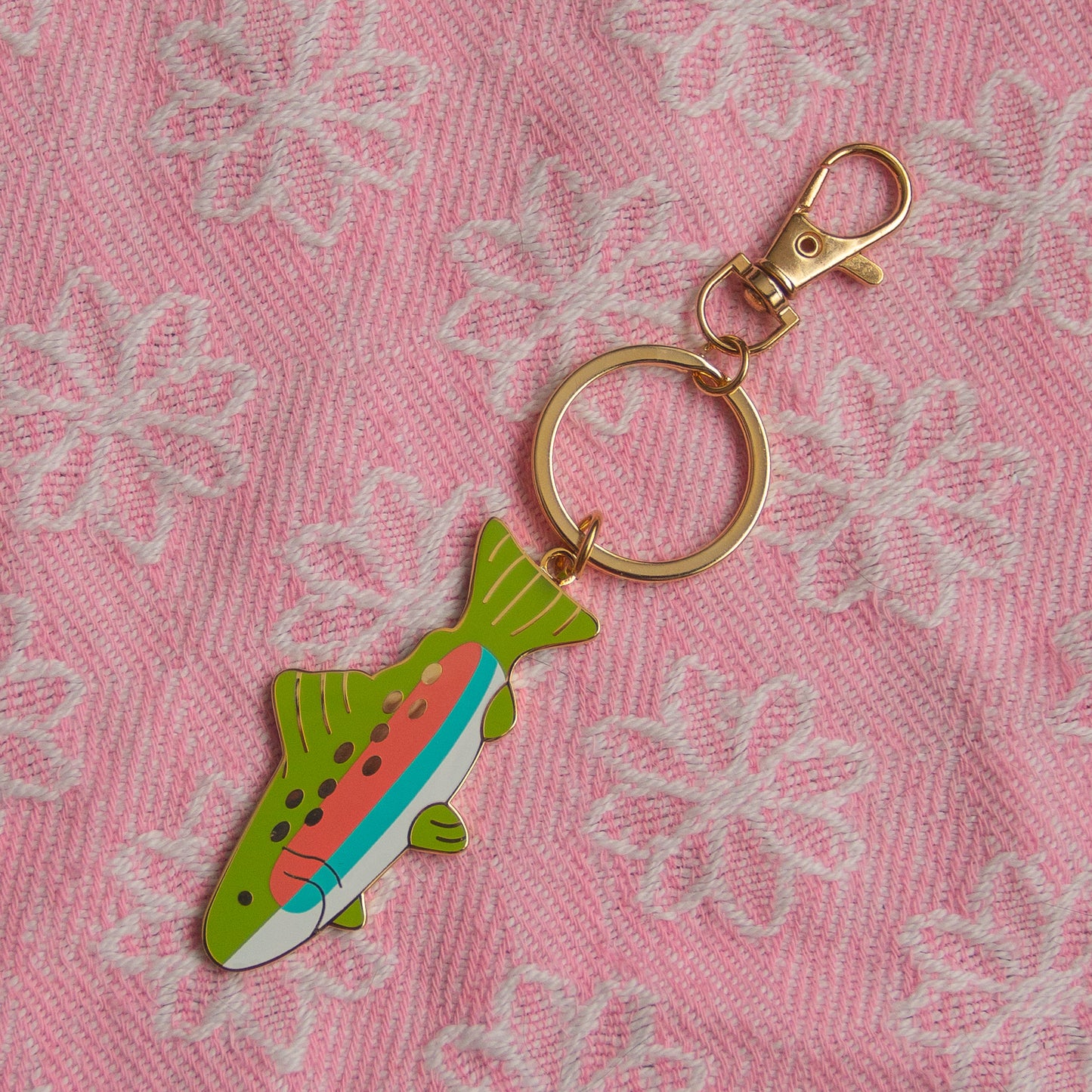 Rainbow Trout Enamel Keychain