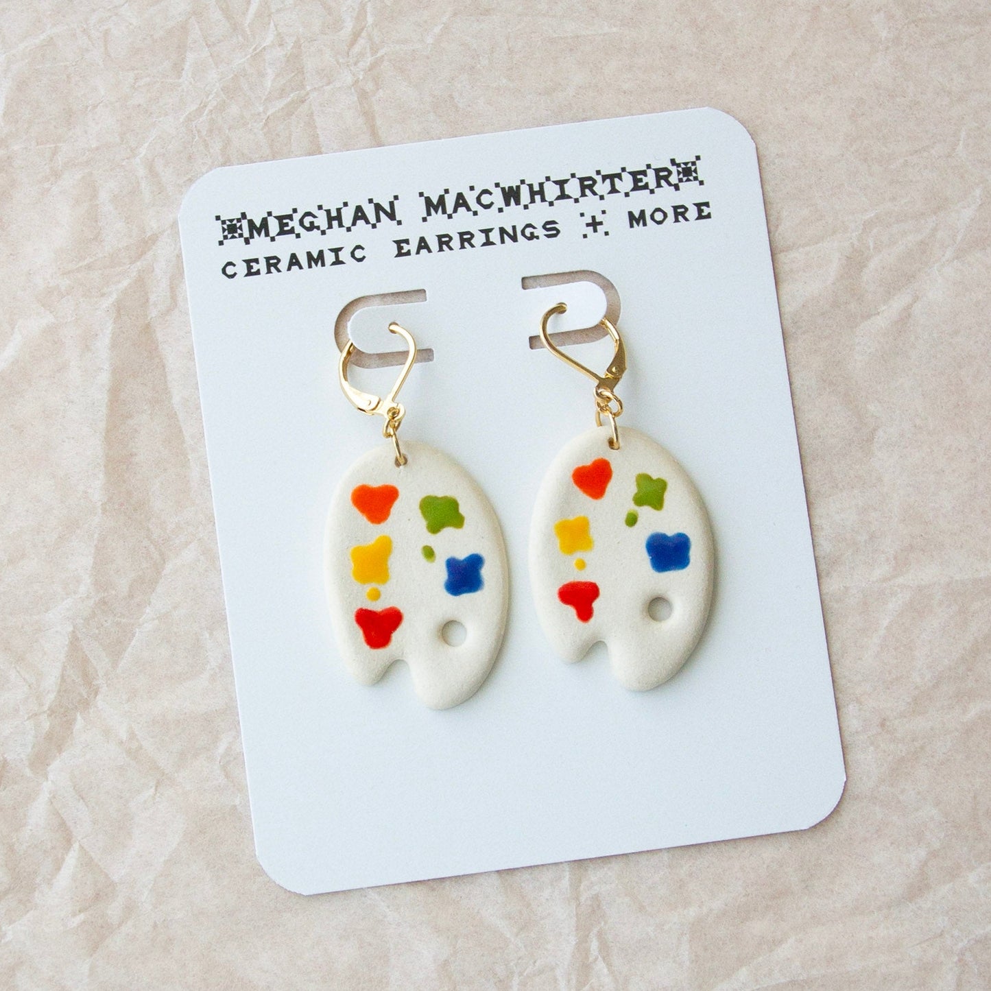 Paint palette earrings