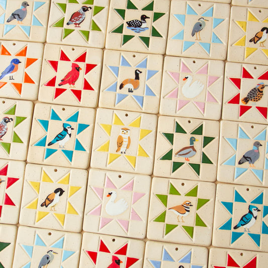 SOLD OUT - THANK YOU! PRE-ORDER Bird Quilt Square Wall Hangings