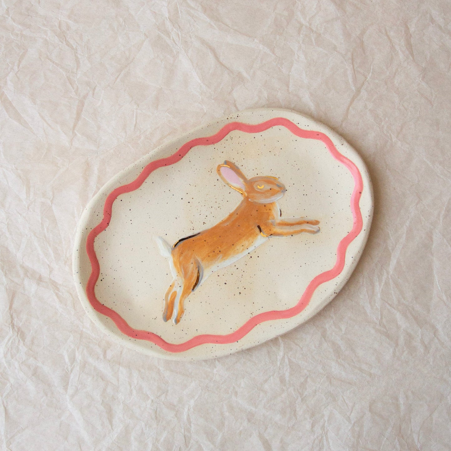 Rabbit Catch All Dish - Discounted due to uneven bottom!