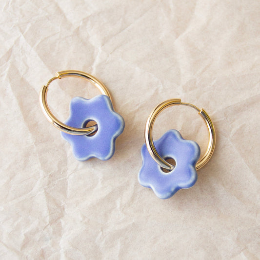 Daisy Hoops - Matte Periwinkle