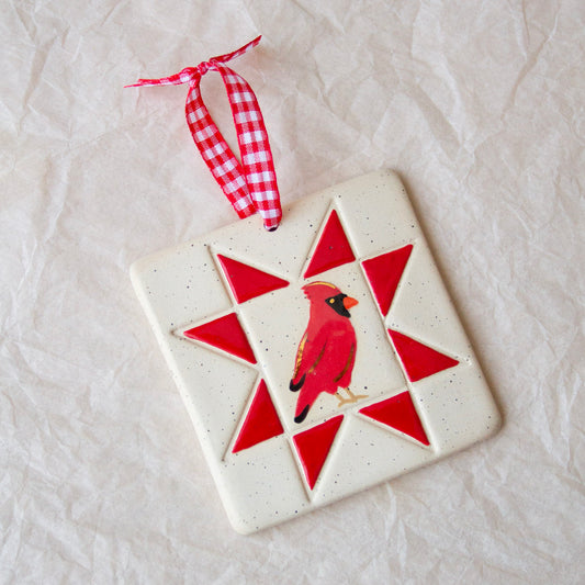 Cardinal Quilt Square Wall Hanging
