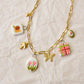 Pink Tulips Charm Necklace