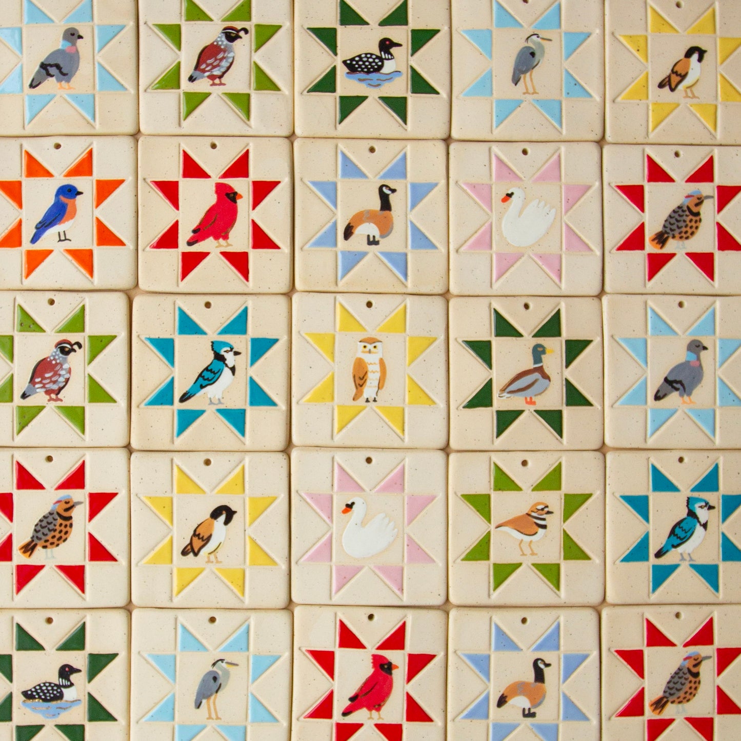 PRE-ORDER Bird Quilt Square Tiles