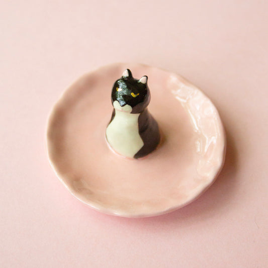 Tuxedo Cat Trinket Dish