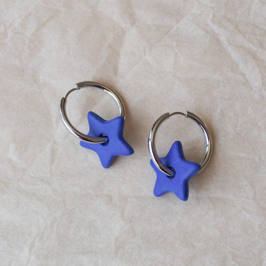 Star Hoops - Cobalt Blue