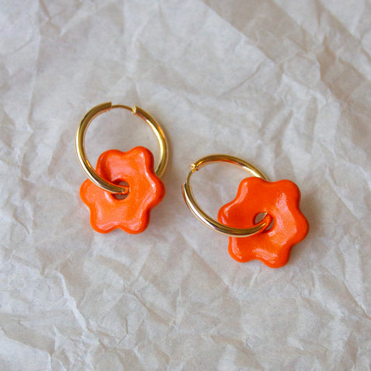 Daisy Hoops - Orange