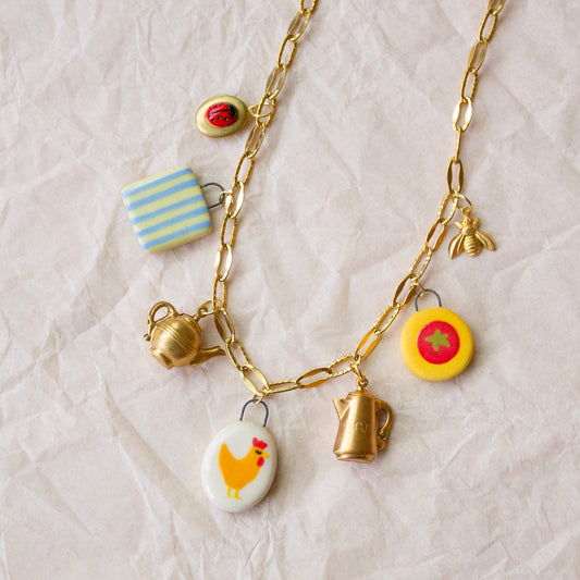 Yellow Chicken Charm Necklace