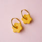 Daisy Hoops - Sunflower Yellow