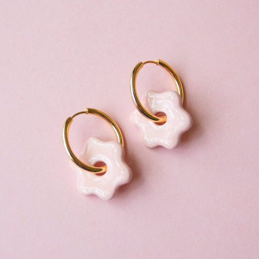 Daisy Hoops - Dusty Pink