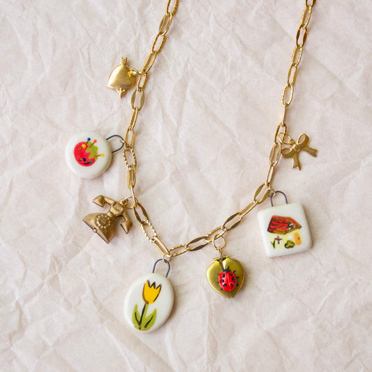 Yellow Tulip Charm Necklace