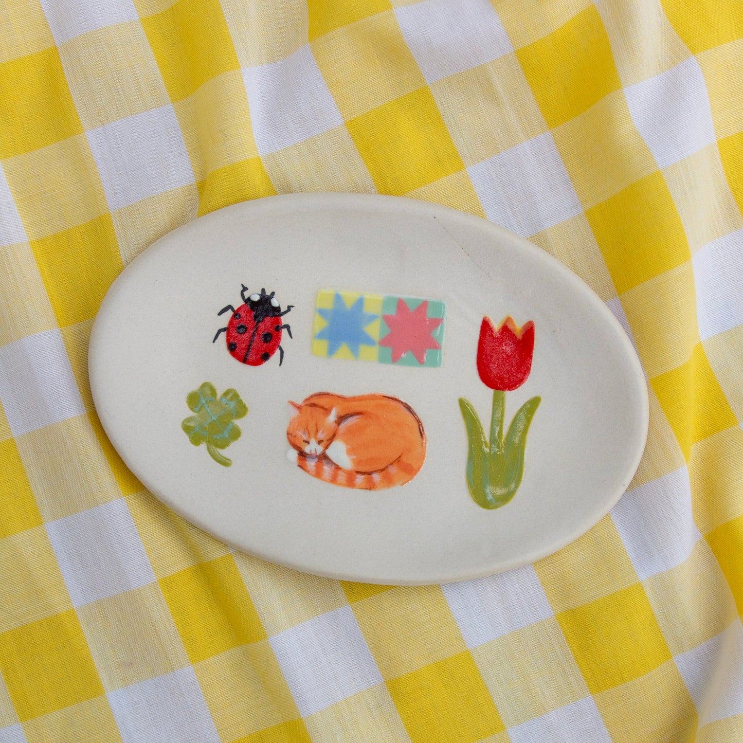 Orange Cat Catch All Dish