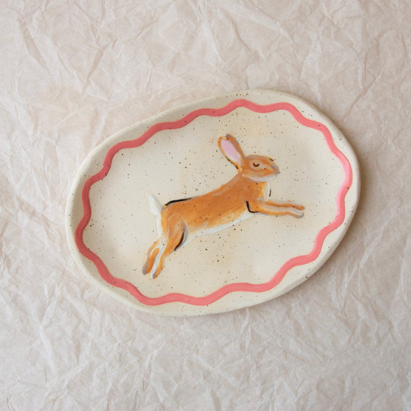 Rabbit Catch All Dish - Discounted due to uneven bottom!