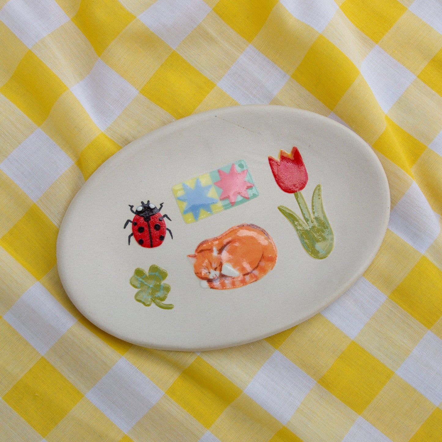 Orange Cat Catch All Dish