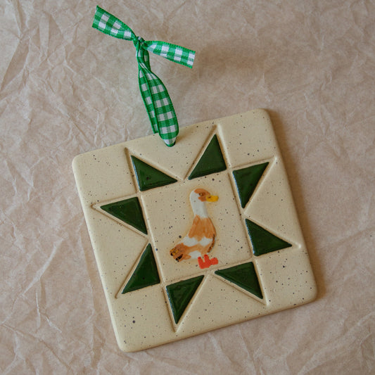Runner Duck with Forest Green Wall Hanging
