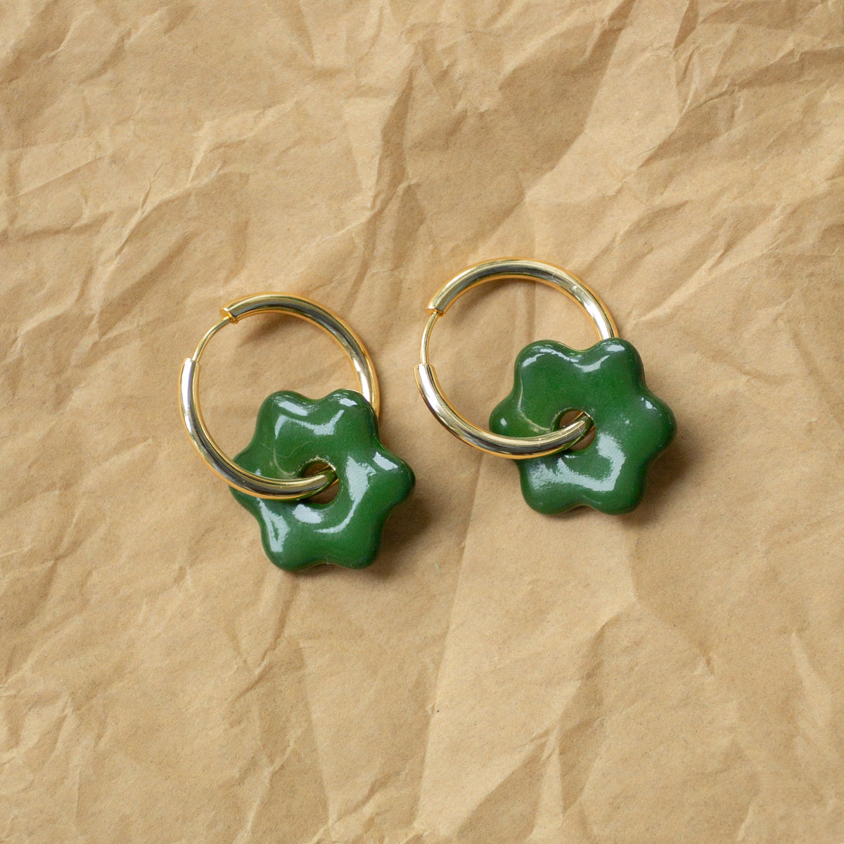 Daisy Hoops - Evergreen